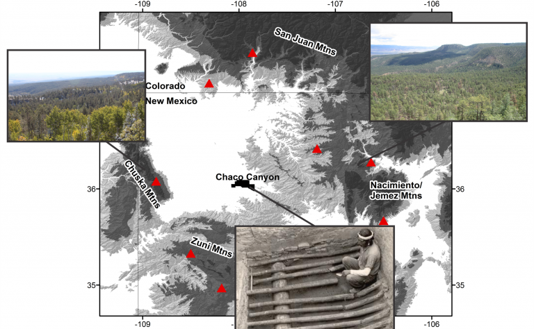 Map of Chaco Canyon and its possible wood sources