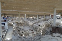 Akrotiri, Thera: the excavated remains of the Minoan town destroyed by the eruption (photo: Gretchen Gibbs).