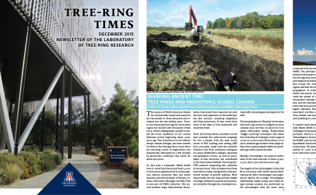 Pages from the current issue of the Tree-Ring Times newsletter