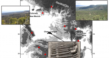 Map of Chaco Canyon and its possible wood sources